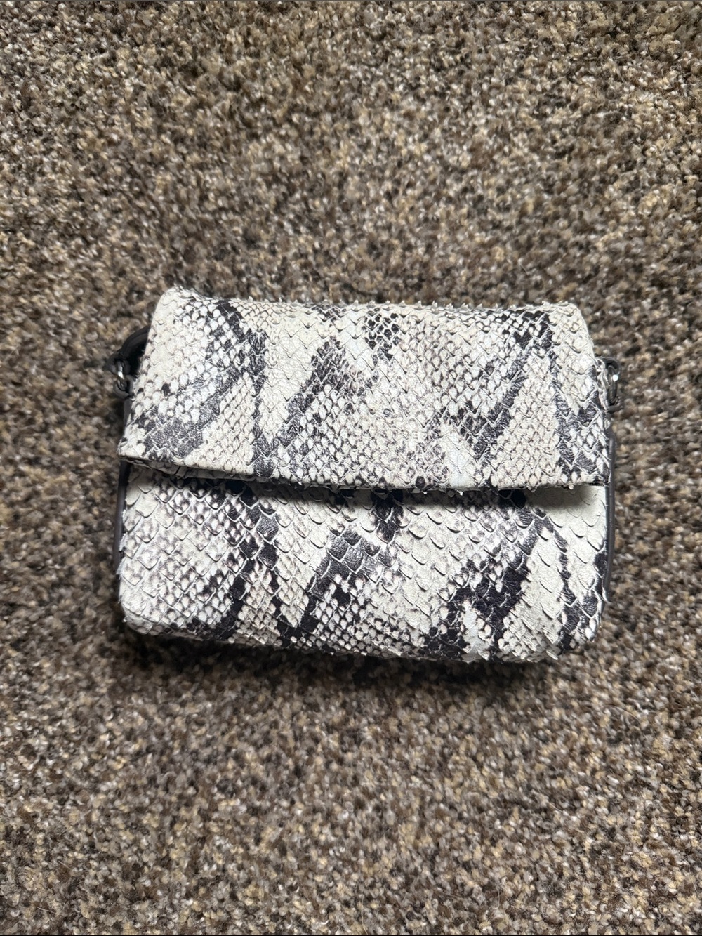 Aimee Kestenberg Snake-Print Crossbody Bag in White and Black